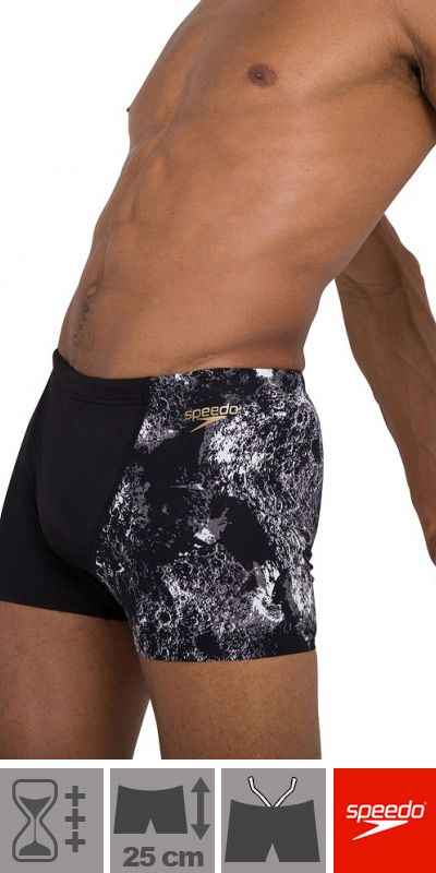 Speedo Boxer Swimming Trunks Allover V Cut Aquashort For Men