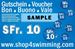 Gutschein Voucher Coupon 10Fr